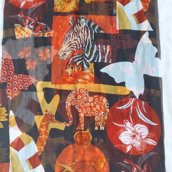 Salvatore Ferragamo sheer silk long scarf EUC - Picture 3 of 7